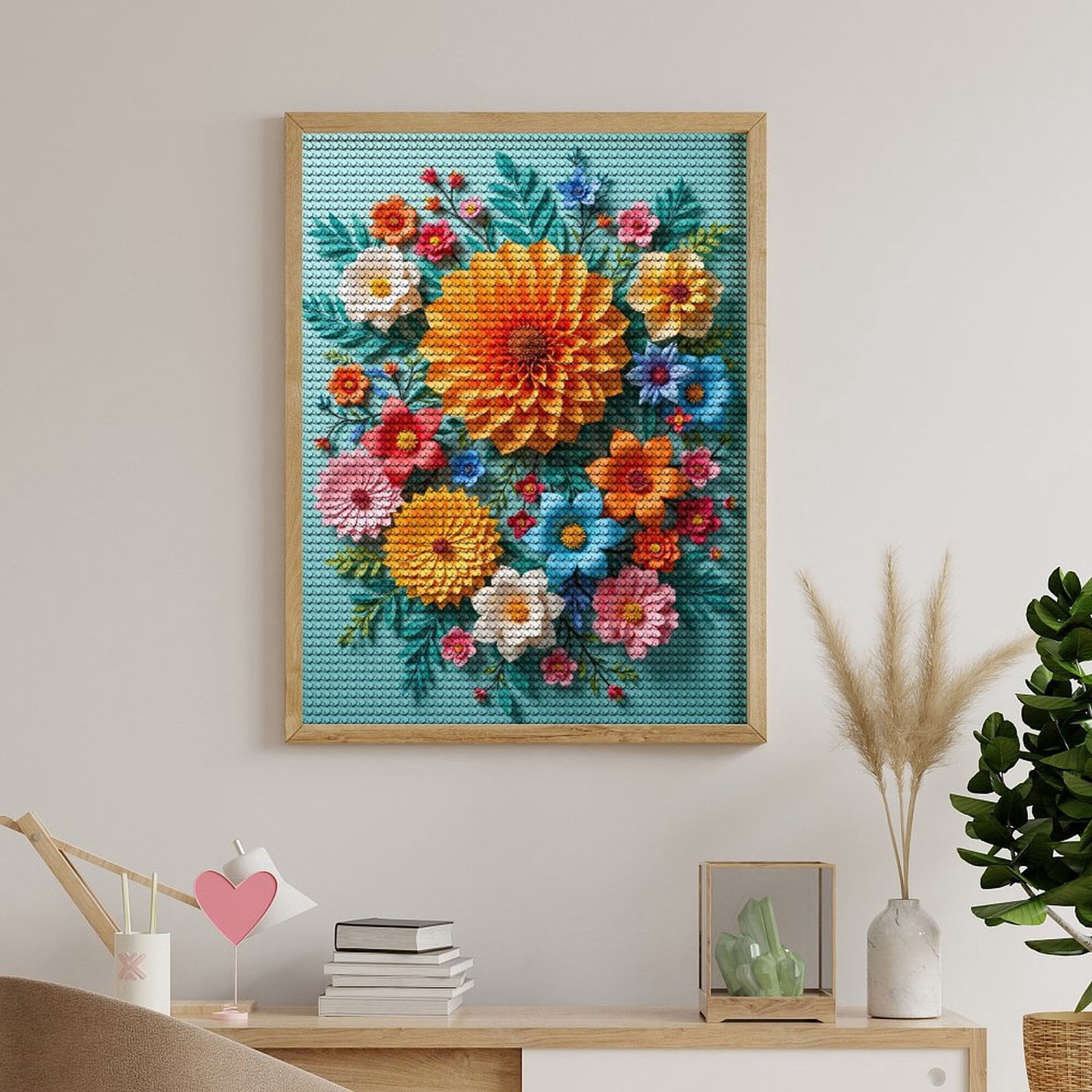 Diamond Art Kits for Adults, Paper Floral Art Design Bouquet 5D Diamond Painting Kits for Adults Beginners, DIY Full Drill Diamond Painting, Gem Art and Crafts 12x16