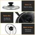 thumbnail image 4 of Calentador de alimentos triple de cocción lenta con 3 modos de temperatura ajustables, olla de cocción lenta con olla de cerámica de 1,5 cuartos, tapa de vidrio extraíble y 3 cucharas de PVC, apto par, 4 of 5
