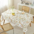 thumbnail image 2 of Summer Vinyl Tablecloth With Flannel Backed , Waterproof Oil-Proof PVC Table Cloth, Heavy Duty Wipeable Spill-Proof Plastic Table Cover For Dinner Outdoor Picnic (Green White 60x84 Inch Rectangle), 2 of 6