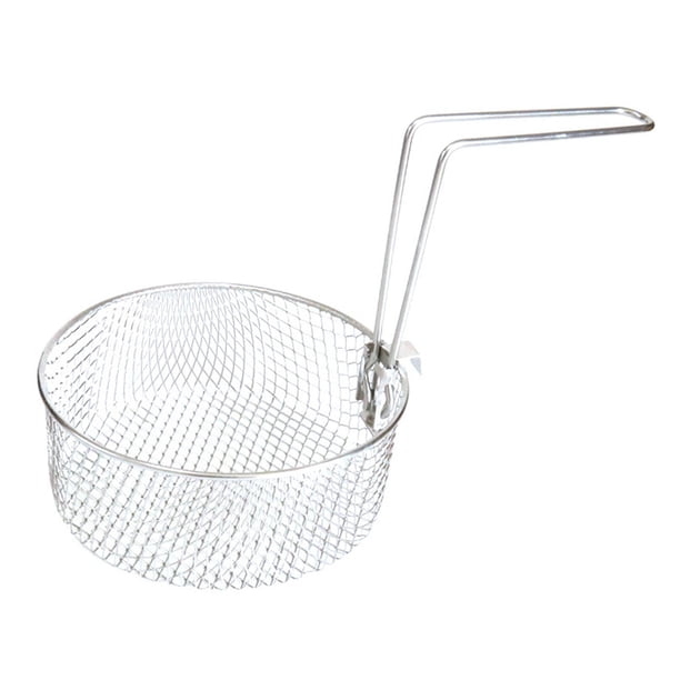 Cesta para freír de acero inoxidable, escurridor, diseño de malla multifuncional, cuenco de lavado, cesta para freidora, soporte para patatas fritas