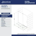 thumbnail image 6 of DreamLine Mirage-Z 56-60 in. W x 58 in. H Frameless Sliding Tub Door in Brushed Nickel, 6 of 6