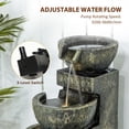 thumbnail image 4 of Fontaine d'Eau Extérieure à 4 Niveaux, Cascade Aspect Pierre avec Lumières DEL et Débit Réglable, Décor de Jardin en Résine Résistant aux Intempéries pour Patio, Cour Arrière Ou Jardin Zen, Noir/jaune, 4 of 6