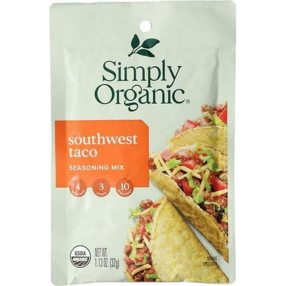 Simply Organic, Seasoning Mix Southwest Taco, 1.13 Oz