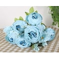 thumbnail image 3 of Paquete de 1 flores falsas, peonías artificiales vintage, flores de seda, decoración del hogar para bodas, 3 of 5