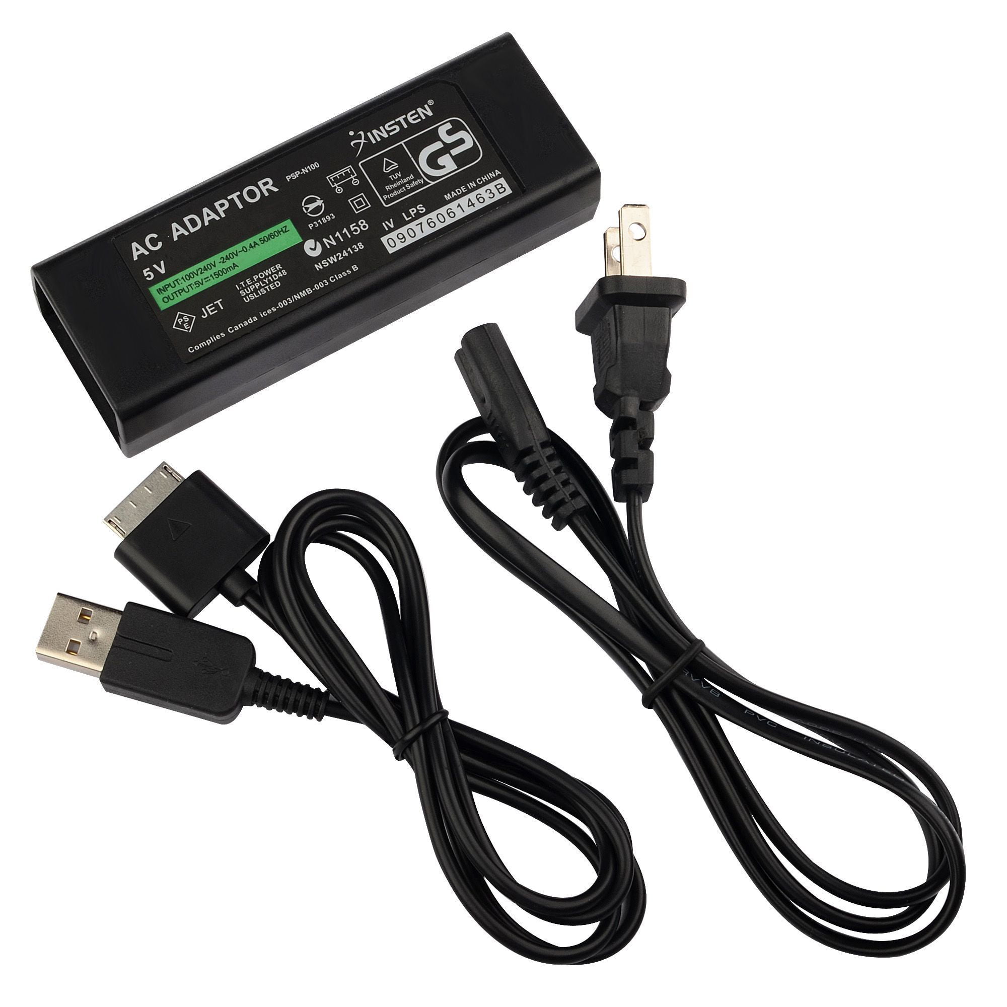 For Psp Go Charger Travel Wall Ac Adapter With 2 In 1 Usb Data Sync