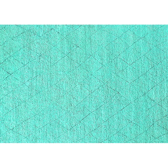 Ahgly Company Machine Washable Indoor Rectangle Solid Turquoise Blue Modern Area Rugs, 5' x 8'