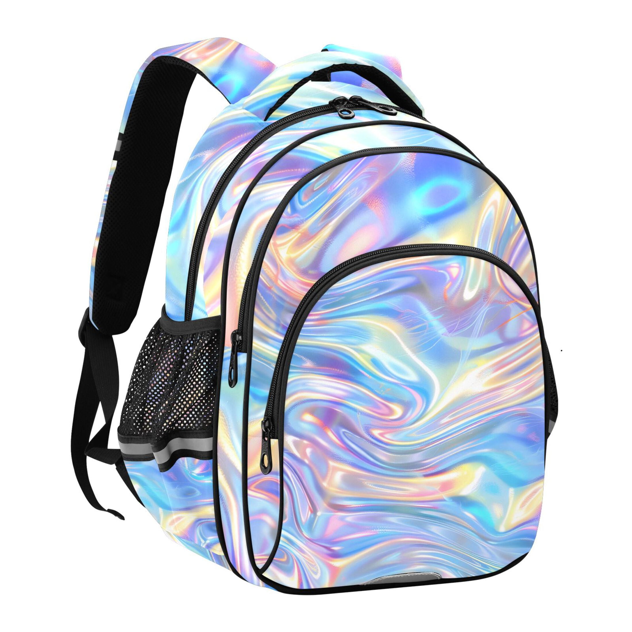 ALAZA Holographic Pattern School Backpack Elementary Bag Bookbag Travel Rucksack