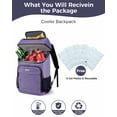 thumbnail image 2 of Mochila térmica BAGLHER para 30 latas, a prueba de fugas, impermeable, color morado, 2 of 9