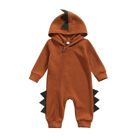

Amuver Baby Solid Color Romper with Tassels Long Sleeve Zip-up Hooded Jumpsuit for Spring Autumn