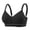 Black, variant on Women Wireless Ribbed Knit Bra Contrast Scalloped Bottom Hem Adjustable Fine Shoulder Straps Light Padded Cups Gentle Support for Lounge and Low Activity Tshirt Bra