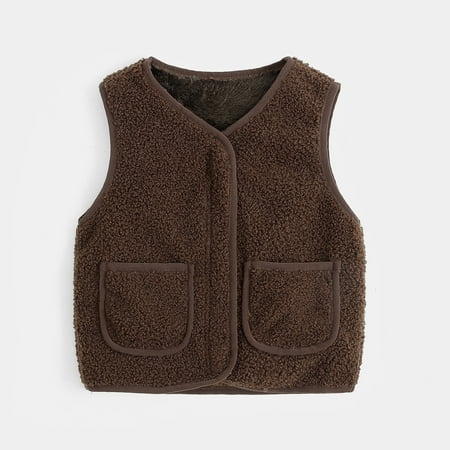 Kids Fleece Vest Sleeveless Outerwear Vests Winter Vest Kids Clothing 3-4 Years