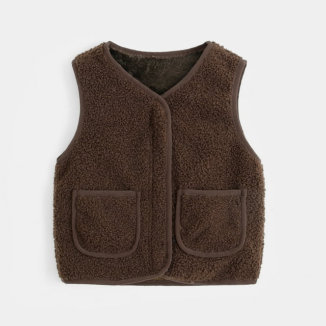 Manteau Sans Manches Épais et Chaud pour Enfants Filles Garçons Printemps Hiver avec Fermeture Éclair Veste d'Hiver pour Filles Manteaux d'Hiver Lourds pour Filles Veste en Jean pour Filles Vestes Légères pour Enfants