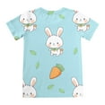 thumbnail image 6 of Baby Boy Easter Outfit Short Sleeves Funny Bunny Suit Easter Eggs Print Roller Rabbit Pajamas Casual Crewneck Tops Shorts 2 PC Sets Children Clothing Light Blue 11-12 Years, 6 of 7