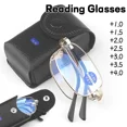 Trend Foldable Metal Blue Light Blocking Reading Glasses Men Portable