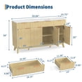 thumbnail image 3 of Buffet Moderne Cannelé Ondulé de 59 Pouces avec Tiroirs et Portes, Console de Rangement Courbée Style Ferme avec Tablettes Ajustables, 3 of 6