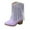 Purple, variant on Gibobby Girls Cowboy Cowgirl Boots 2-in-1 Western Removable Cuff Fold Over Embroidered Fashion Mid Calf Shoes,Purple,7-8 Y