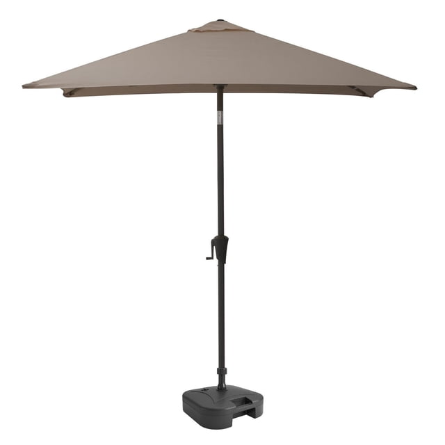 CorLiving 6.5ft x 6.5ft Square Durable Fabric Canopy Tilting Outdoor Umbrella with Steel Frame and Fillable Base
