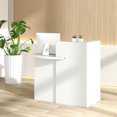 thumbnail image 3 of Giantex Reception Desk, Computer Workstation w/Lockable Drawer & Open Shelves, Checkout Counter, White, 3 of 8