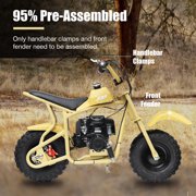 FRP 50cc Gas Dirt Bike - Mini Motorcycles for Young Riders, Gas Powered Mini Bike with Safety Kill Switch, Tubeless Tires, Easy Pull Start, and EPA Approved (Yellow)