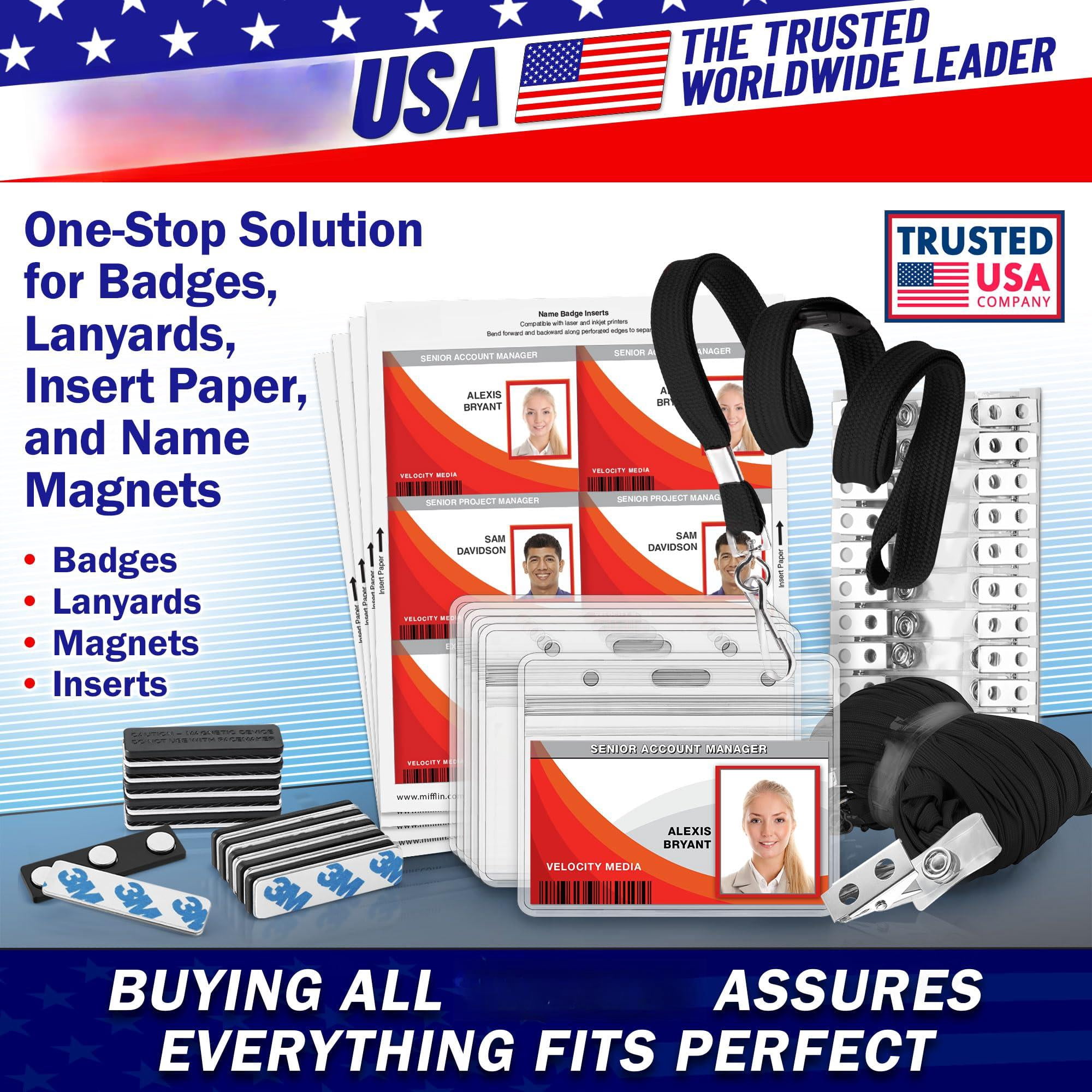 -usa Flat Breakaway Safety Lanyard For Id Badges (black  36 Inch 100 Pack) Soft Woven Neck Line
