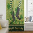thumbnail image 5 of Happy St. Patrick's Sheer Curtains 84 Inches Long, Green Shamrock Shoots Coin Vintage Country Light Filering Curtains, Breathable Simi Curtain Privacy Drapes for Living Room Bedroom Window Treatment, 5 of 9