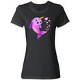 thumbnail image 3 of Inktastic Valentine's Day Cute Pink Narwhal with Hearts Women's T-Shirt, 3 of 5