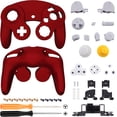 thumbnail image 2 of eXtremeRate Scarlet Red Faceplate Backplate for Nintendo GameCube Controller, Soft Touch Grip Replacement Housing Shell Cover with Buttons for Nintendo GameCube Controller - Controller NOT Included, 2 of 8
