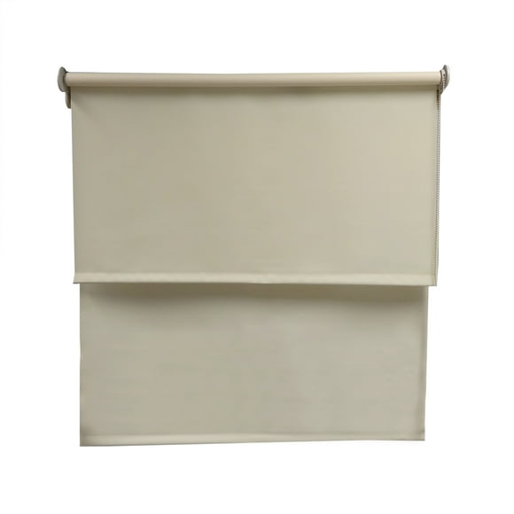 Persiana Enrollable Doble Translucida y Opaca Color Beige, Medida de 120cm de ancho por 220cm de alto.