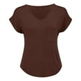 thumbnail image 4 of TODOZO T Shirts for Women Loose Fit Casual Lightweight Soft Basic Tees Women's Solid V Neck Tops with Chest Pocket Short Sleeve T Shirts Loose Casual Basic Tees Summer Clothes Outfits, 4 of 9