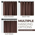thumbnail image 3 of BNM Solid Blackout Back Tab Curtains, Set of 2, 52" x 63", Cappucino, 3 of 11