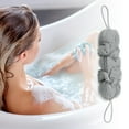 thumbnail image 2 of Unique Bargains 1 Pc Bath Shower Loofah Sponge Body Puffs for Bathroom Shower 11.42"x4.72"x2.36" Gray, 2 of 6