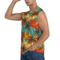thumbnail image 3 of Lsque Colorful Hawaii Palms Print Men's Cotton Blend Sleeveless Muscle Shirts (S-3XL)- Moisture Wicking, Odor Protection, UPF 30+,XX-Large, 3 of 8