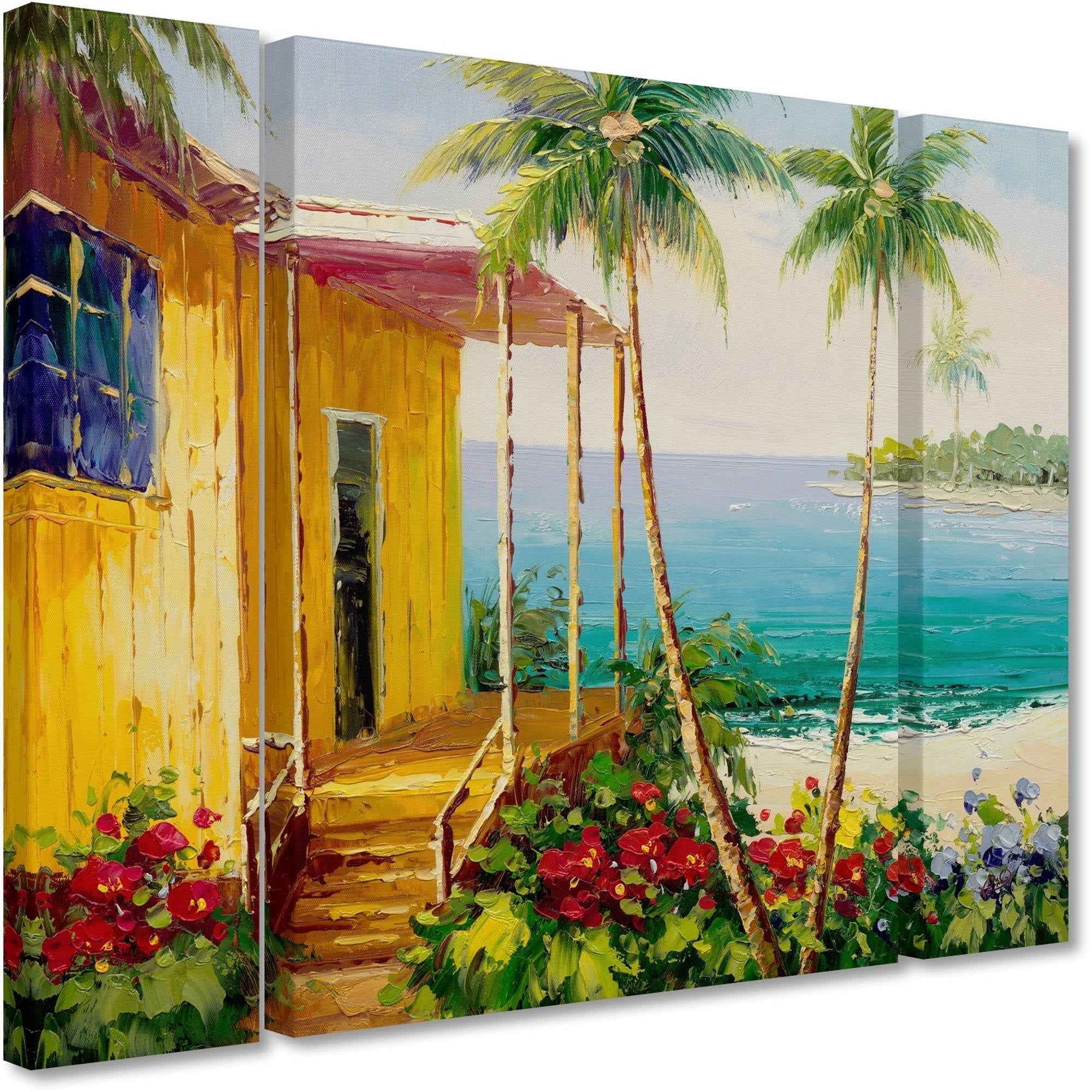 Trademark Fine Art "Key West Villa" Canvas Art by Rio Three Panel Set