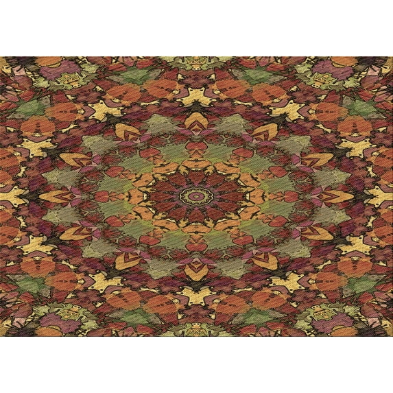 Ahgly Company Machine Washable Indoor Rectangle Transitional Cinnamon Brown Area Rugs, 7' x 9'