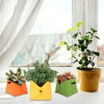 thumbnail image 3 of 5 Inch Small Window Planter Nonwoven Fabric Colorful Grow Bags Nursery Pots Mini Garden Flower Pot with Handle 4 Pack, 3 of 20