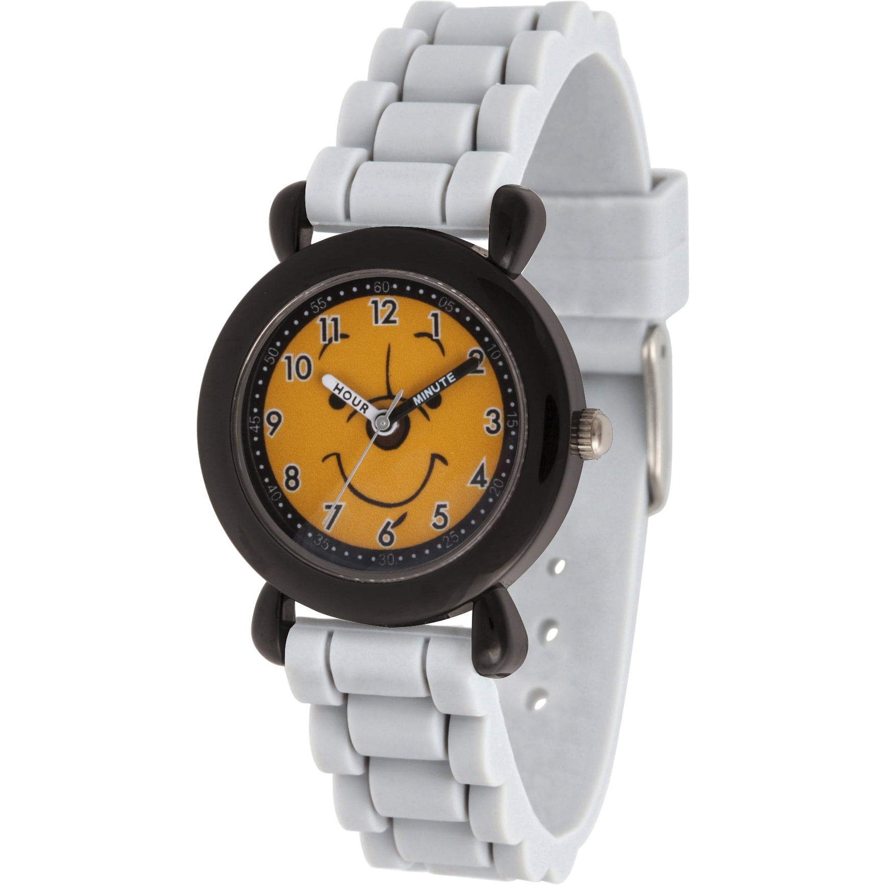 Winnie the Pooh Character Watch‎ with Black leather Strap ? DISNEY TIME WORKS WINNIE THE POOH FACE SHAPE VINTAGE  main image 2