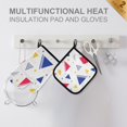 thumbnail image 4 of Yayeee Oven Mitts and Pot Holder Set of 2 Heat Resistant Kitchen Gloves Baking Hot Pad, Simple Triangles, 4 of 5