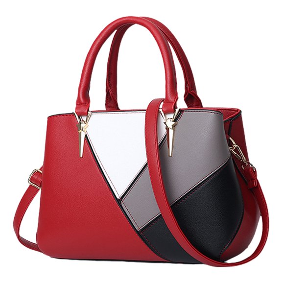 New fashion commuter handbag artificial leather bag simple one-shoulder crossbody bag - wine red