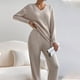 thumbnail image 5 of Conjunto de sudadera de dos piezas para mujer, suéter de cuello redondo delgado de manga larga, conjunto de pantalones cómodos superiores, otoño 2023, 5 of 5