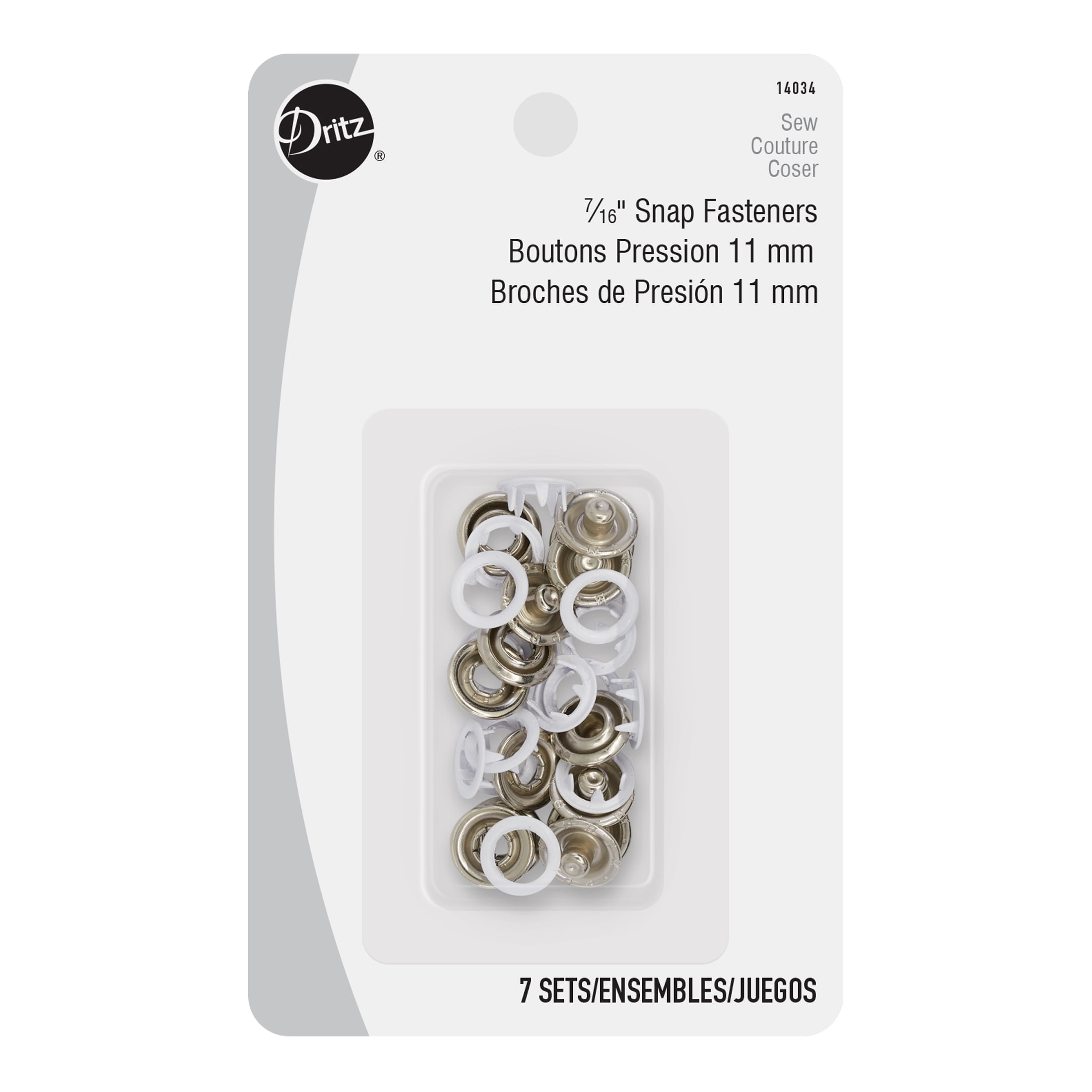 Dritz Snap Fasteners, 7 Count