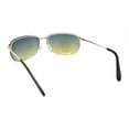 thumbnail image 4 of Mens Luxury Rimless Rectangle Oval Metal Rim Sunglasses Gold - Green Yellow, 4 of 4