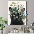 thumbnail image 4 of Qisvanset Black Cat Floral Wreath Canvas Print 15.75x11.81 Inches, 4 of 8