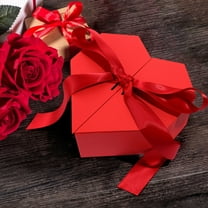 Hovmgk Valentine's Day Heart-Shaped Gift Box, Double Door Ribbon Storage Case, Romantic Plastic Gift Pouch, 21x21x10cm Multi-Color Optional, Holiday Gift Supplies, Romantic Gift Storage & Decoration