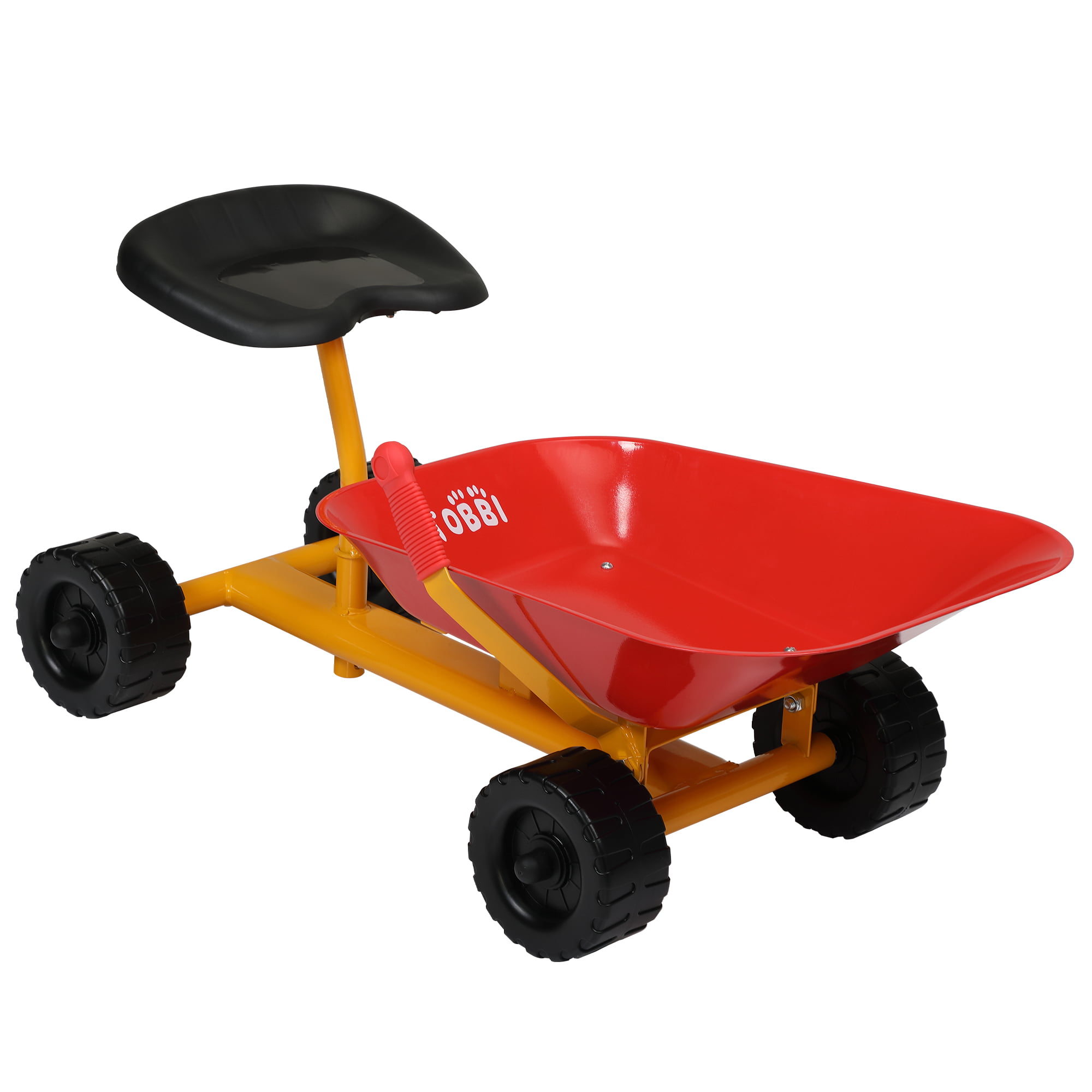 TOBBI Kids Ride on Sand Dumper Digging Scooper 4 Wheels Sand Toy Gift for Boys and Girls, Red