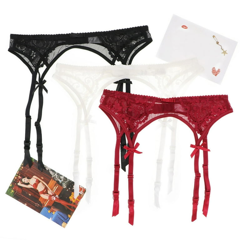 VISALY Lace Garter Belt: Embroidery Detail, Clip-On Suspender Design for  Stocking Attachment, Black,L - Walmart.com