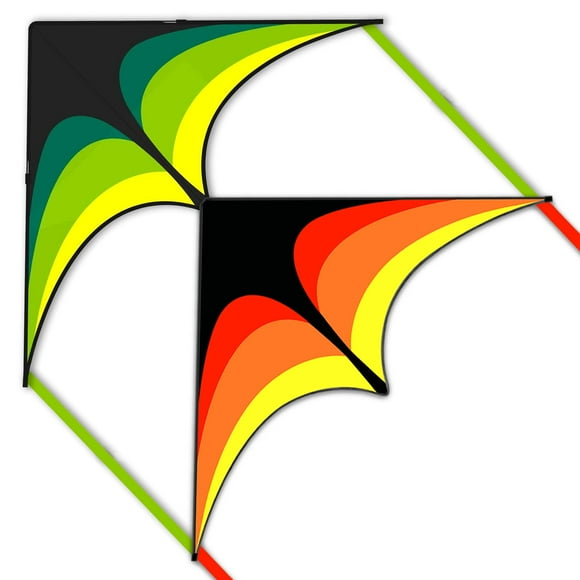 Mint's Colorful Life 2 Pack Delta Kites for Kids & Adults Extremely Easy to Fly Kite Best Kite for Beginner(Green & Yellow)
