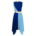 thumbnail image 2 of DPOIS Women Praise Dance Dress Sleeveless Liturgical Dancewear Worship Overlays Blue&Light Blue S, 2 of 7