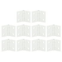 Uxcell 12Pack 25x34mm Acrylic Hinges Hardware Folding Hinge with Mounting Hole White