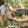 thumbnail image 2 of QueipA 3ft Portable Folding Camping Table, Outdoor Waterproof Adjustable Height Table, Aluminum Lightweight Suitcase Foldable Table for Picnic BBQ Beach Dining, 2 of 16