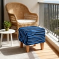 thumbnail image 4 of SCRAWLGOD Zebra Print Blue Black Stretch Ottoman Cover, Ottoman Slipcover Square, Soft Foot Stool Cover Protector, Dust Proof Furniture Protector with Elastic Bottom, 4 of 7